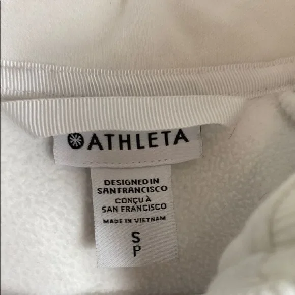 Athleta TRIUMPH HOODIE White Sweatshirt Full Zip Size S - Picture 3 of 8